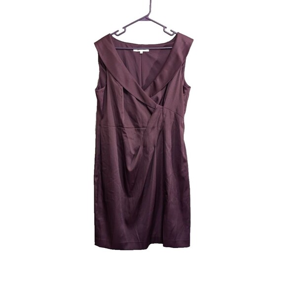 Evan Picone Dress Sz 16 Shawl Collar Red Wine Color Elegant Holiday Festive - Picture 1 of 16